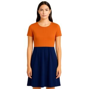 LuLaRoe Nicole Team Spirit Illini Dress in Orange & Blue – NWT Size XL